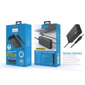 120W Manual Universal Laptop Charging Adapter - Black